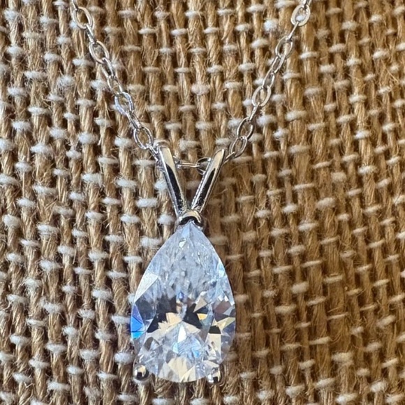 Moissanite Jewelry - NWT Moissanite Necklace In Sterling Silver Marquis Cut 1.5 Carat